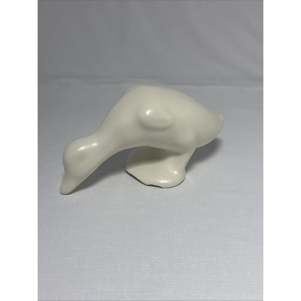 Vintage Bauer Pottery Swan Planter With Baby Swan Figures